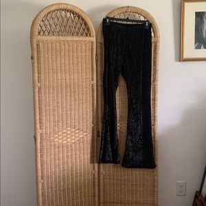 Womens black velvet palette pants